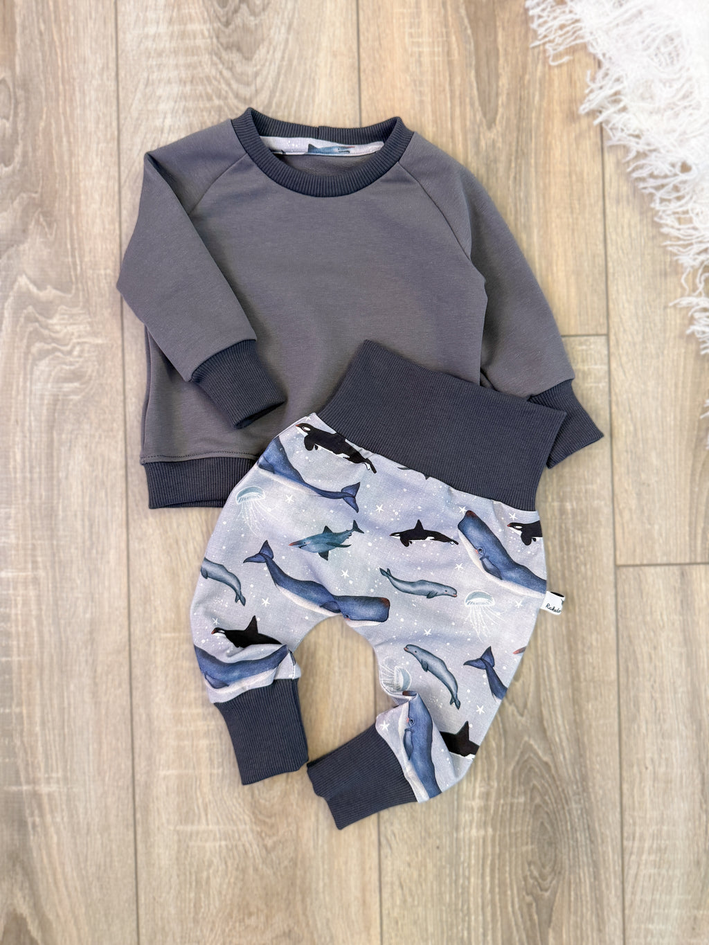 Pullover & Pumphose Set - Gr. 68 - Meerestiere