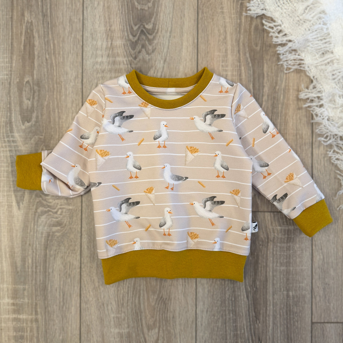 Pullover - Gr. 80 - Fritten Möwen