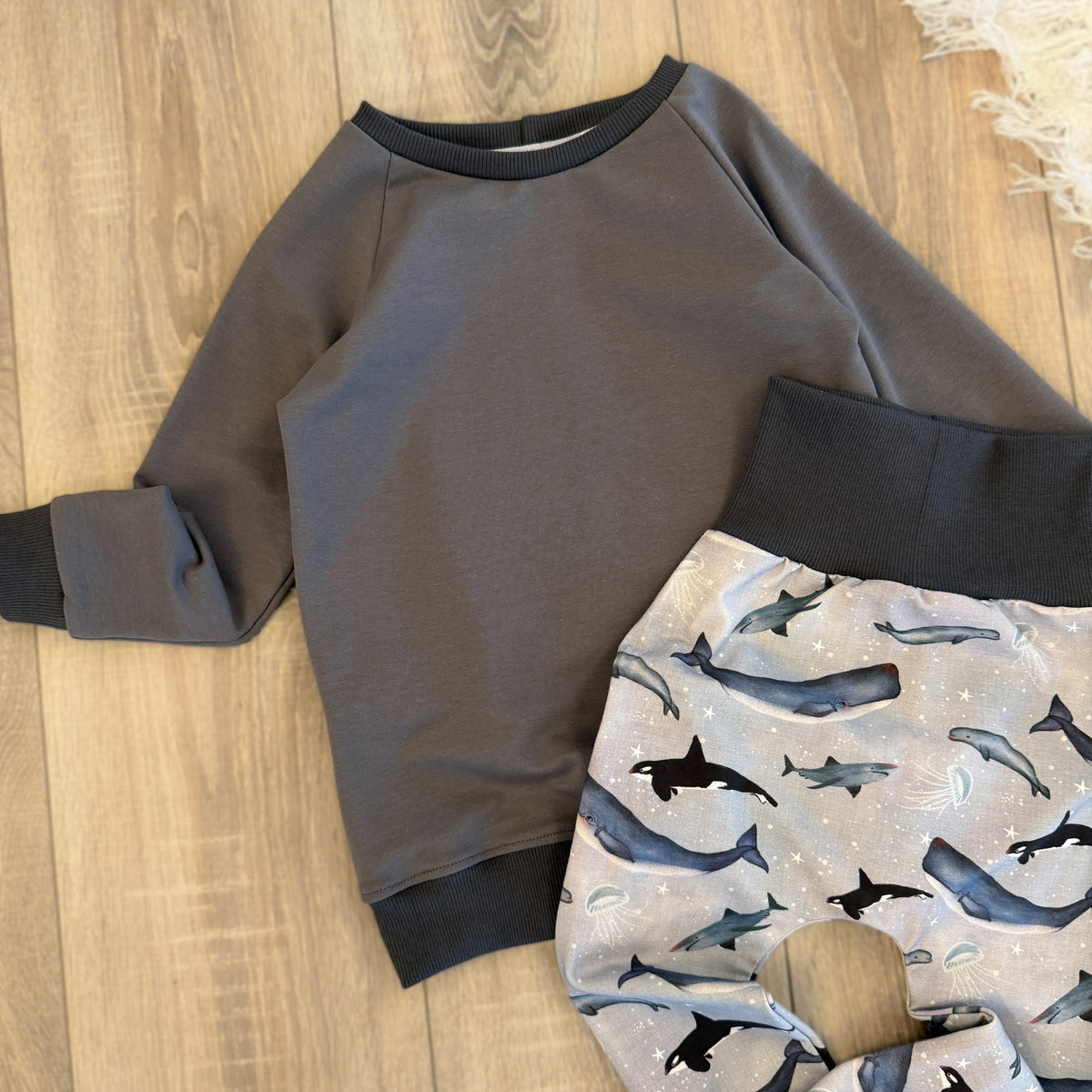 Pullover & Pumphose Set - Gr. 98 - Meerestiere