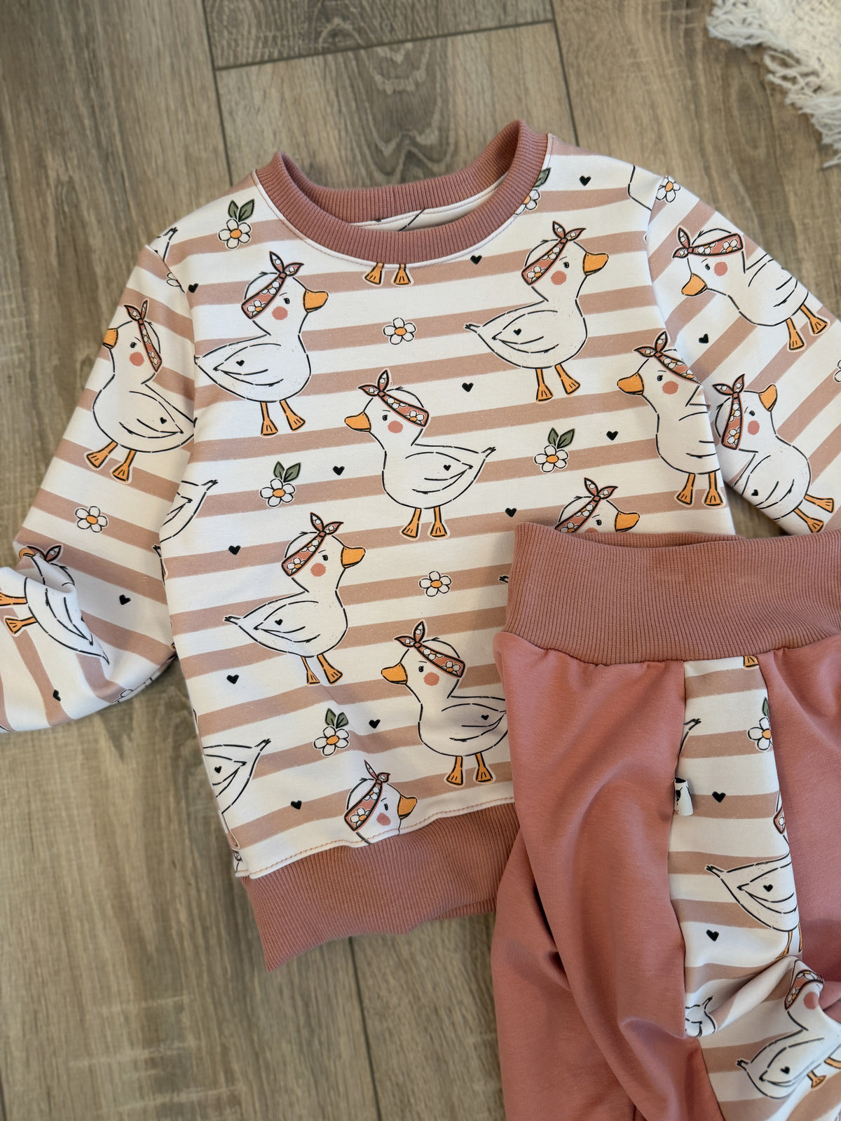 Pullover & Pumpster Pumphose Set - Gr. 98 - Gänse