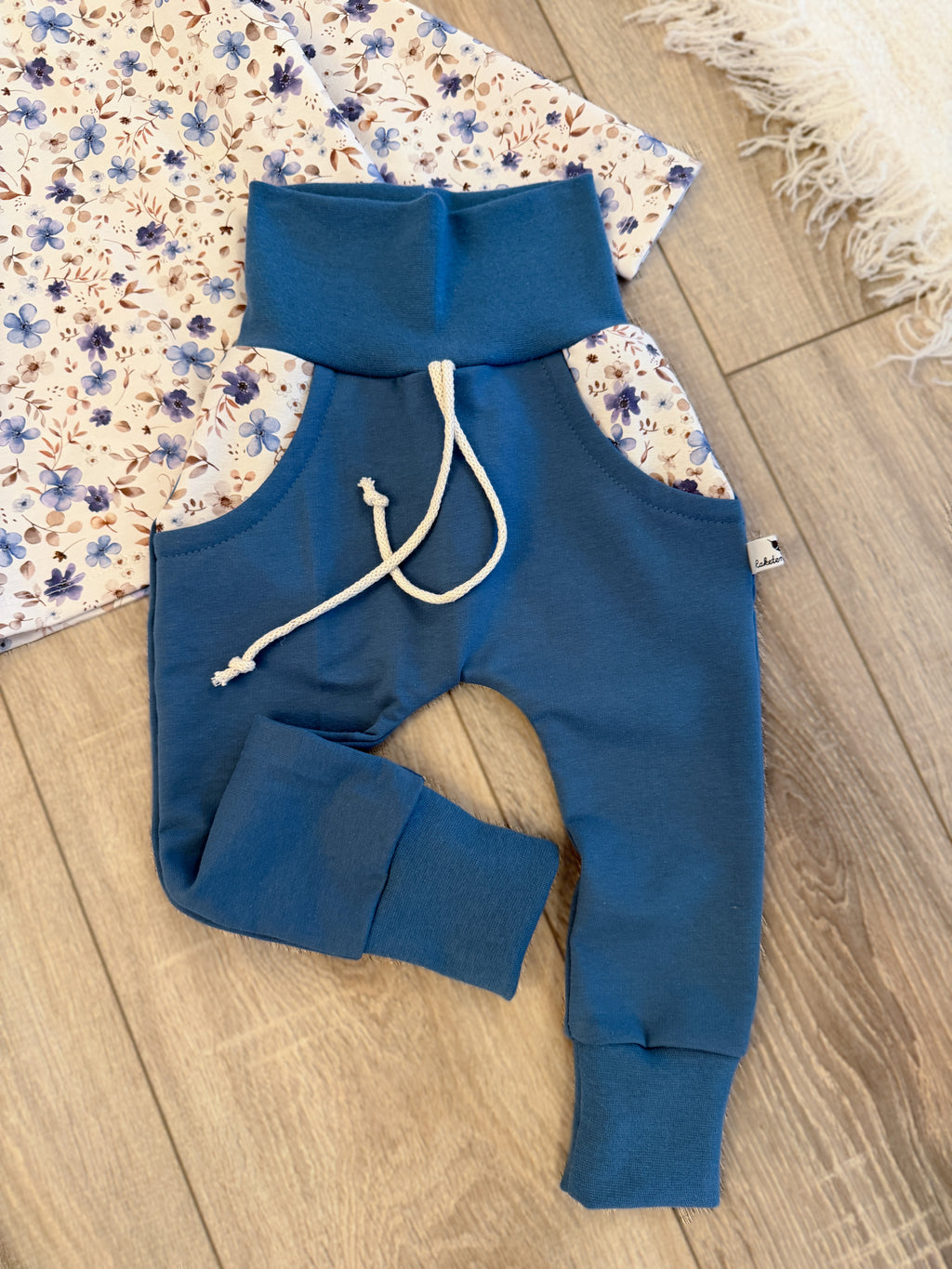 Longsleeve & Pumphose Set - Gr. 86 - Blaue Blümchen