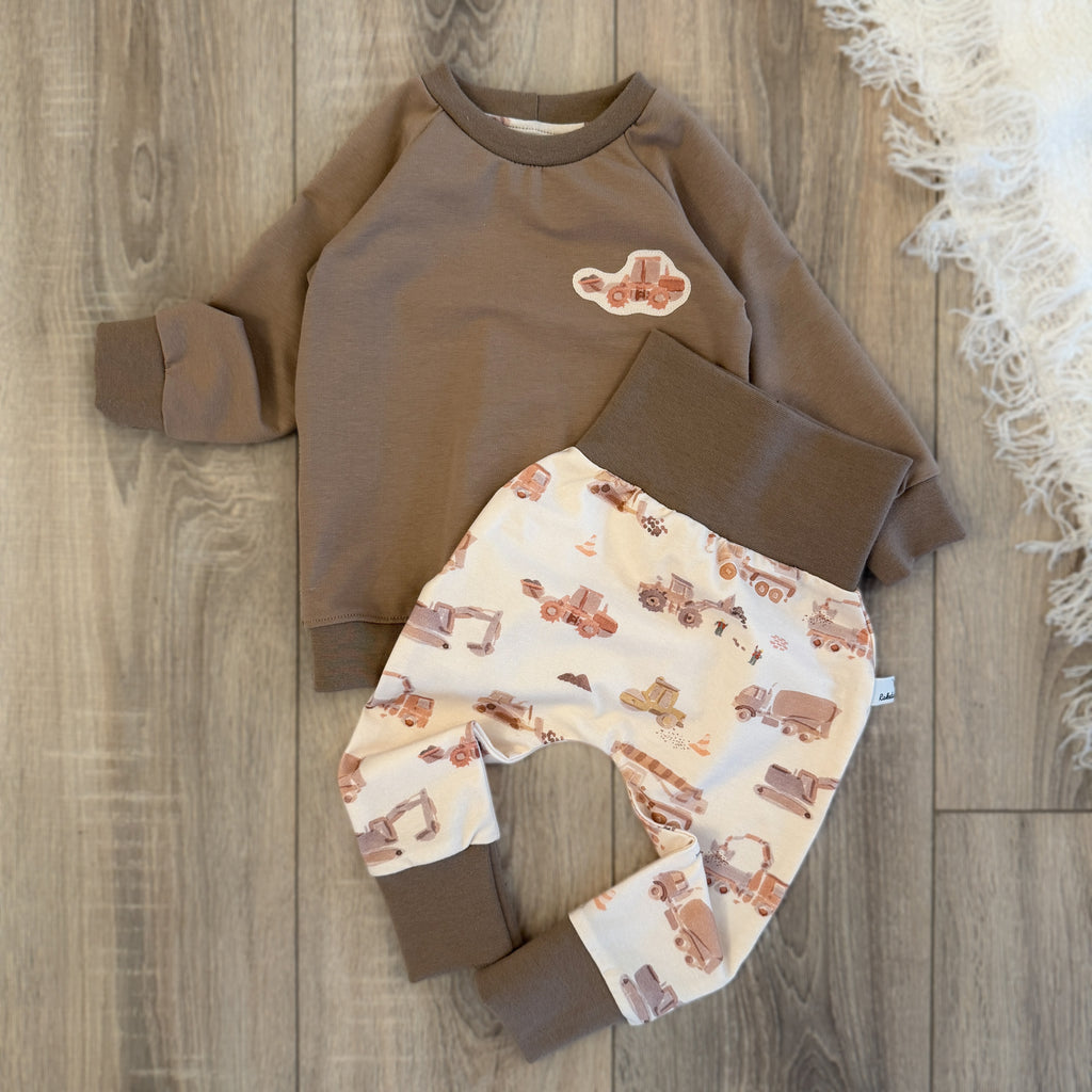 Pullover & Pumphose Set - Gr. 80 - Bagger/Taupe
