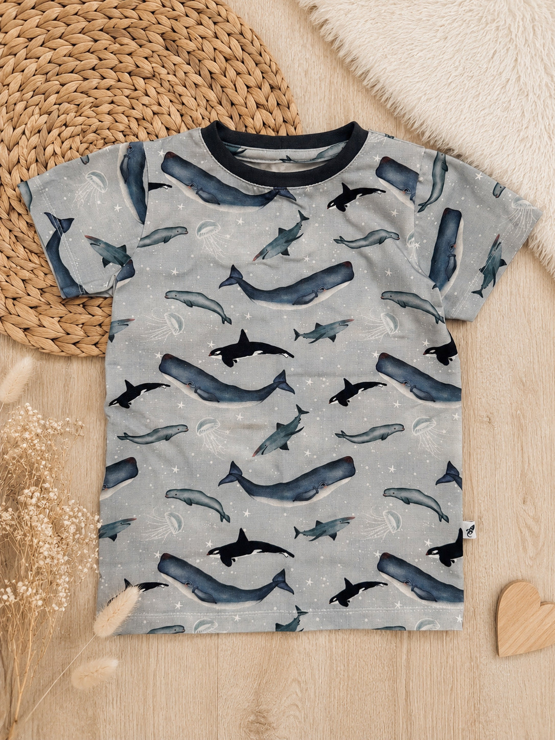 T-Shirt - Gr. 116 - Dunkle Meerestiere