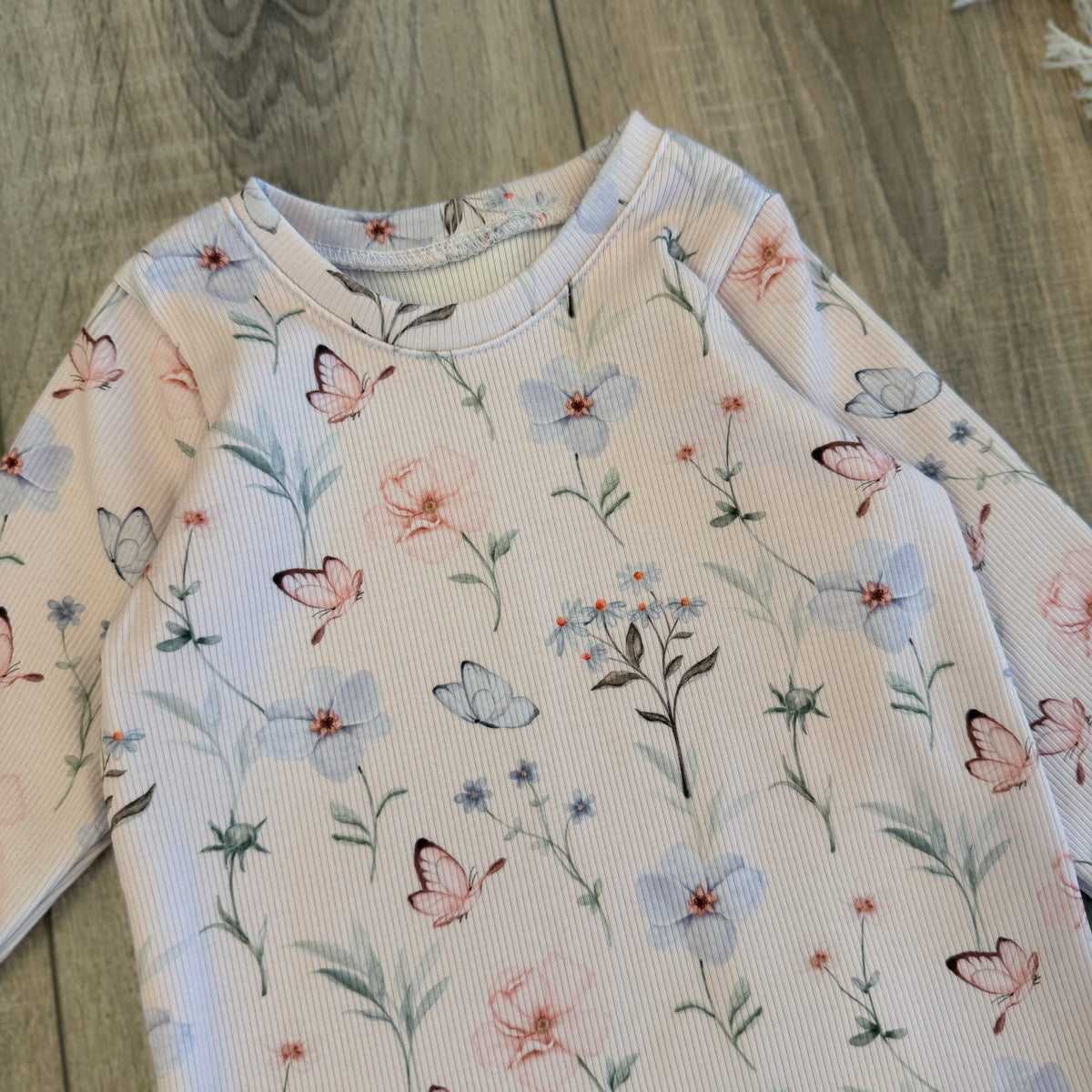 Rib Longsleeve - Gr. 92 - Natural Flower