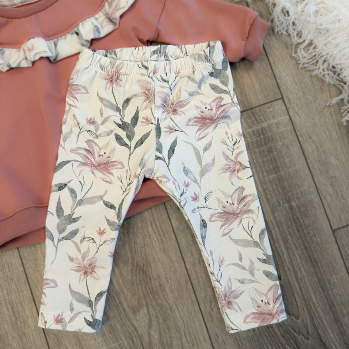Pullover & Leggins Set - Gr. 74 - Lilien