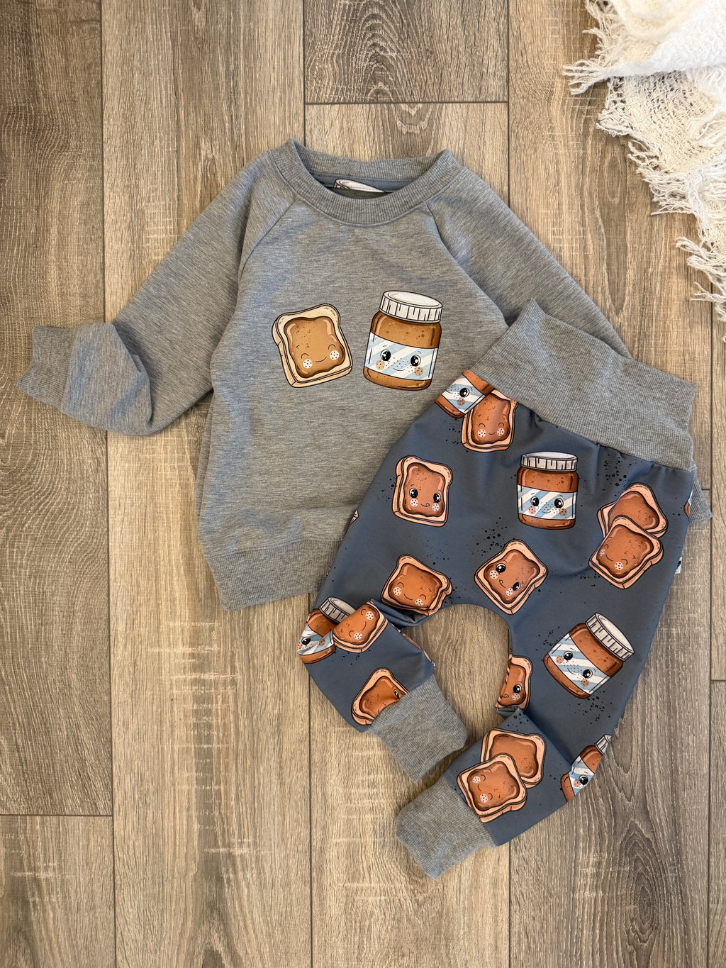 Pullover & Pumphose Set - Gr. 98 - Schoko Toast
