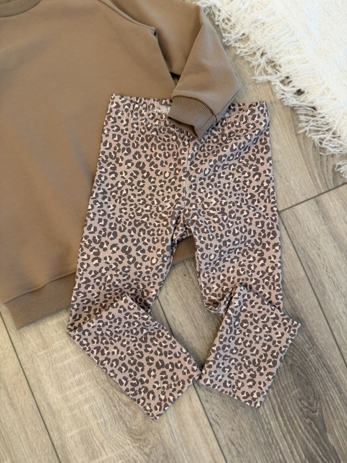 Pullover & Leggins Set - Gr. 92 - Leo/Taupe