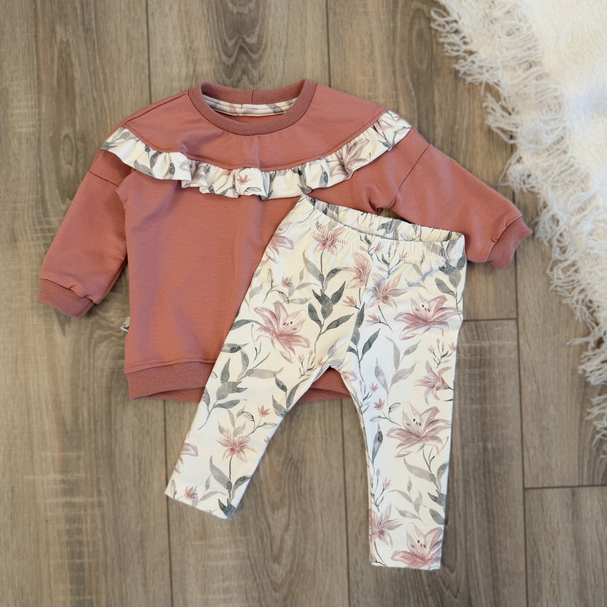 Pullover & Leggins Set - Gr. 74 - Lilien
