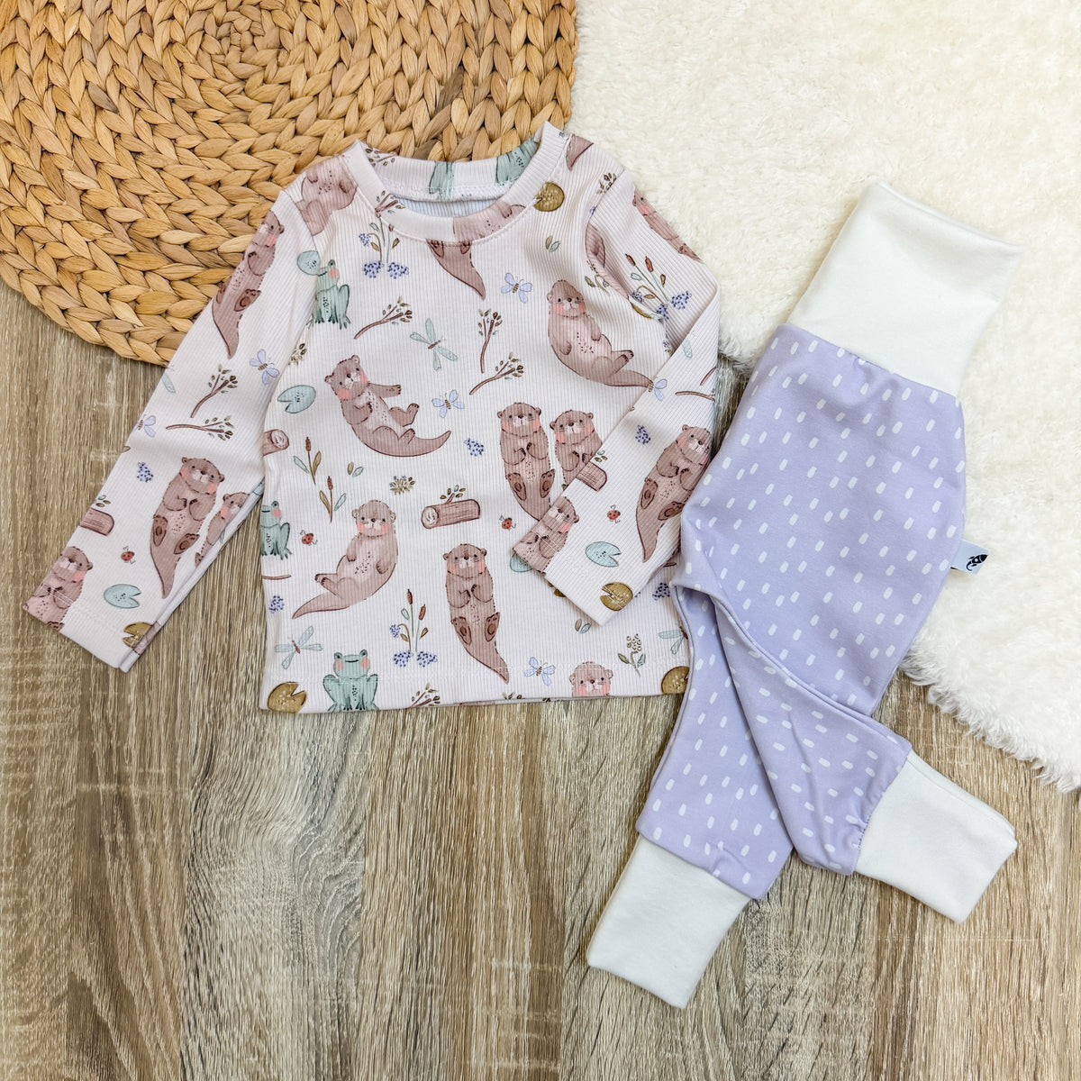 Rib Longsleeve & Pumphose Set - Otter