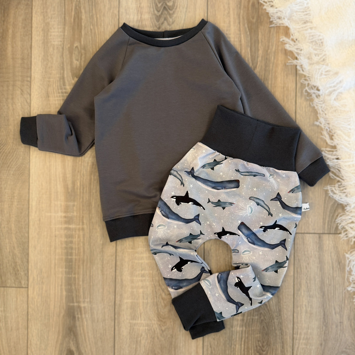 Pullover & Pumphose Set - Gr. 98 - Meerestiere
