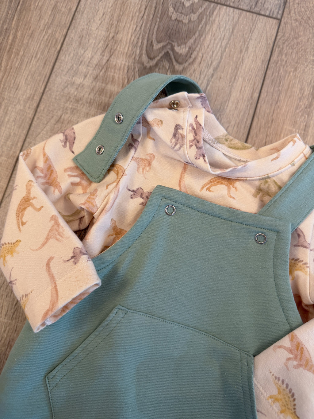 Latzhose & Longsleeve Set - Gr. 68 - Dinos