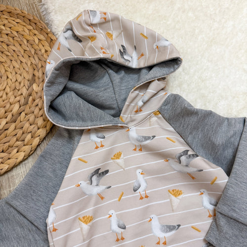 Hoodie - Gr. 86 - Möwen Fritten