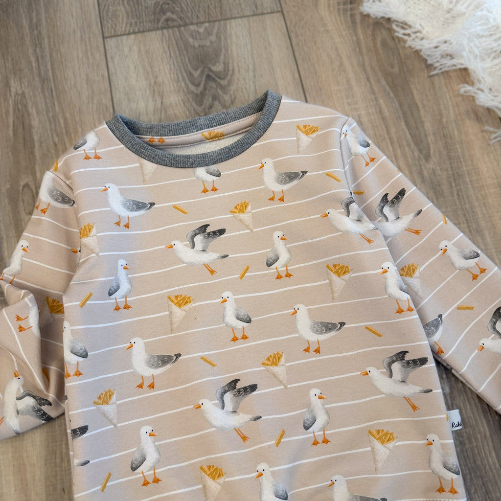 Pullover - Gr. 104 - Fritten Möwen