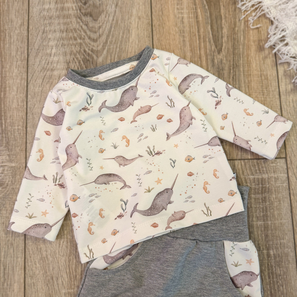 Longsleeve & Pumphose Set - Gr. 62 - Narwal