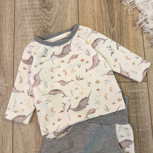 Longsleeve & Pumphose Set - Gr. 62 - Narwal