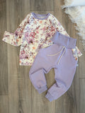 Longsleeve & Jogginghose Set - Gr. 104 - Bienen & Blumen
