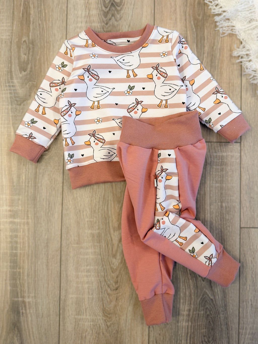 Pullover & Pumpster Pumphose Set - Gr. 80 - Gänse