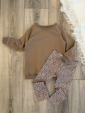 Pullover & Leggins Set - Gr. 92 - Leo/Taupe