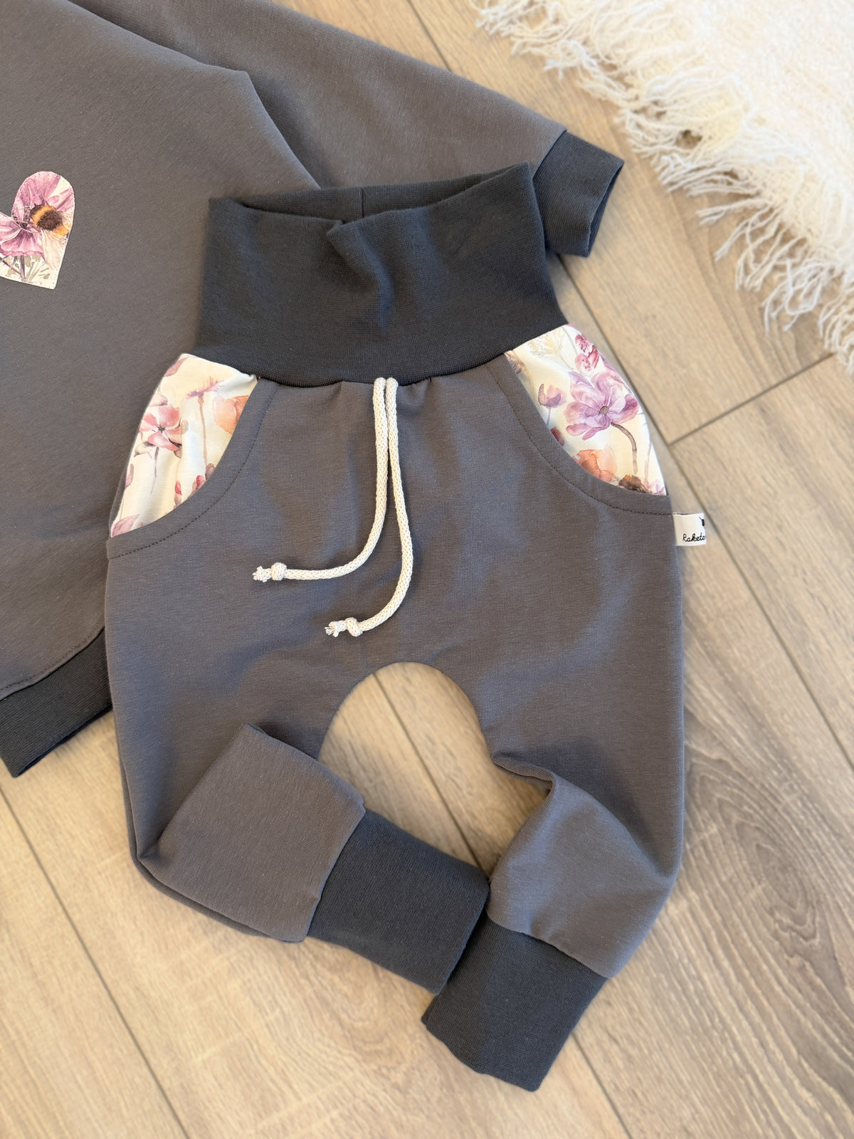 Pullover & Pumphose Set - Gr. 86 - Bienen & Blumen