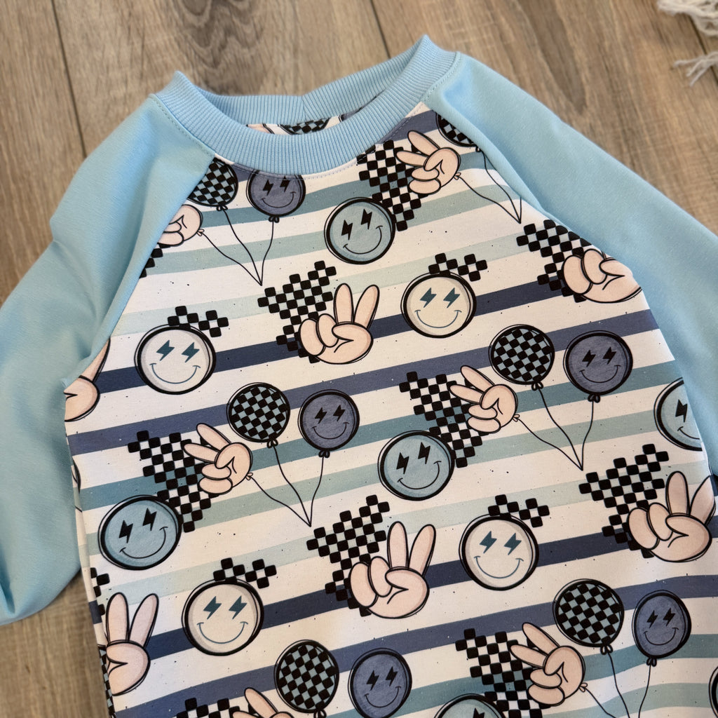 Raglan Pullover - Gr. 104 - Smiley