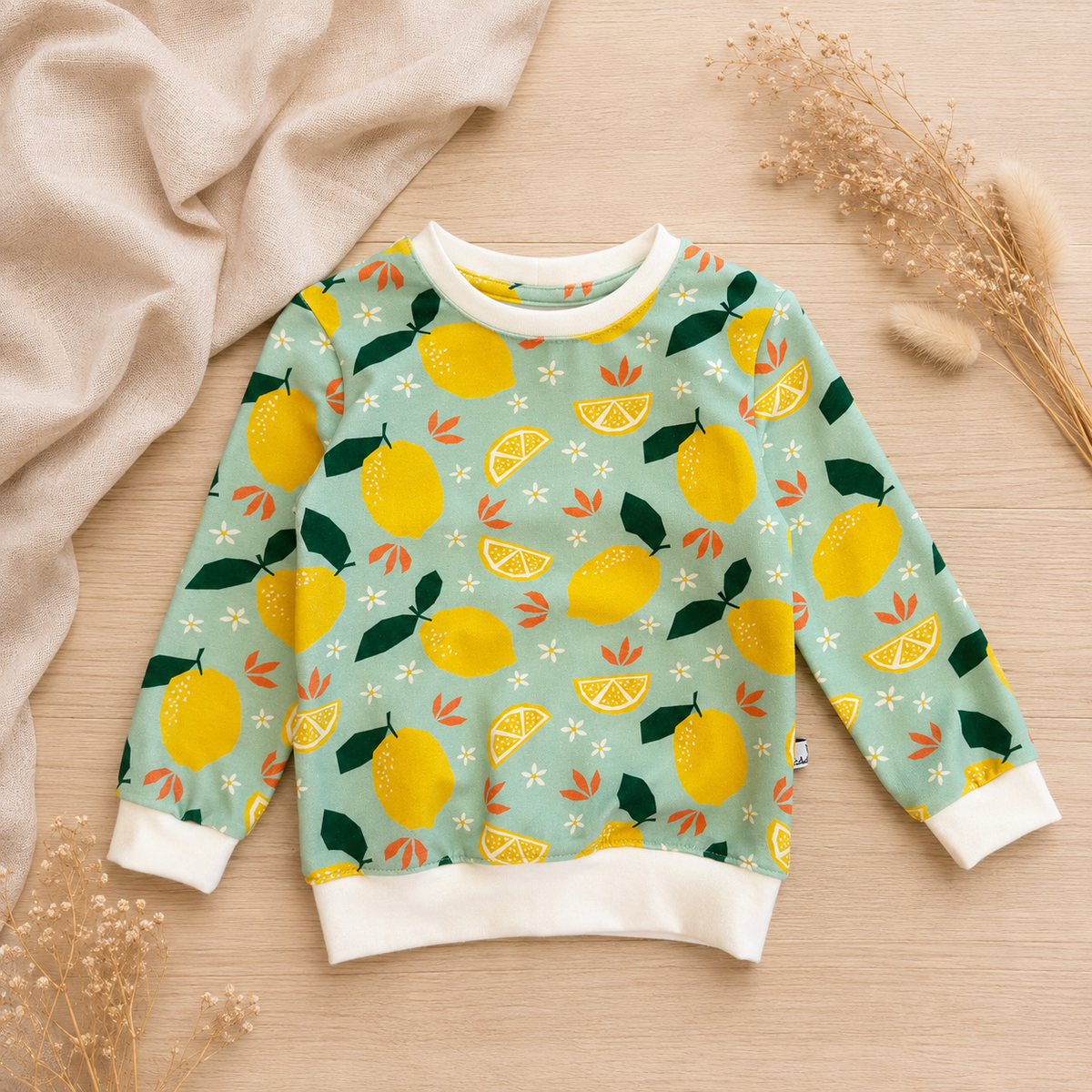Basic Pullover - Gr. 98 - Zitronen