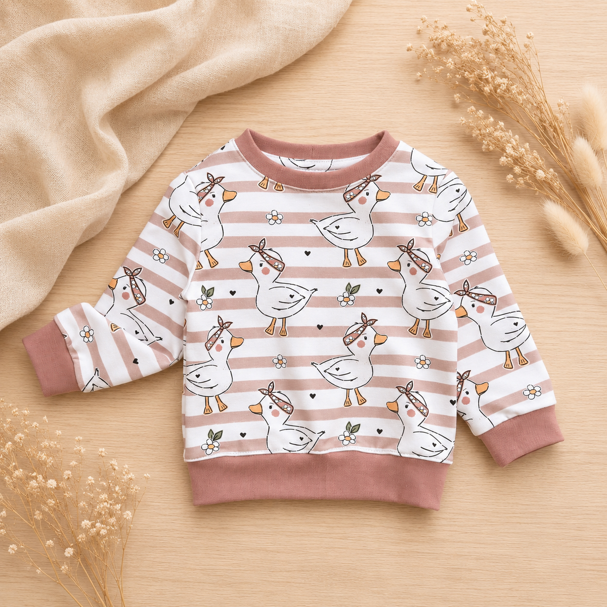 Basic Sweater - Gänse - rosa
