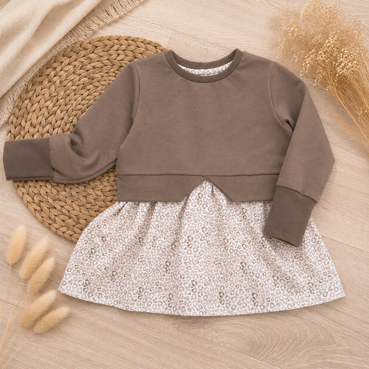 Girly Sweater - Gr. 104 - Leo hell/Taupe